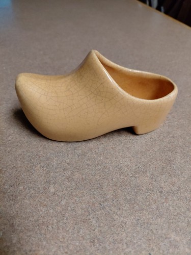 Vintage Miniature Yellow Ceramic DUTCH CLOG Shoe 5" Long March 1941 Exhibitors - Picture 4 of 13