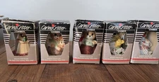 Lot of 5 Vintage Caring Critters Chimers Christmas Ornaments Porcelain by Jasco