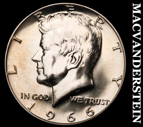 1966 Silver Kennedy Half Dollar - SMS Choice Gem Brilliant Unc  Lustrous  #G9229