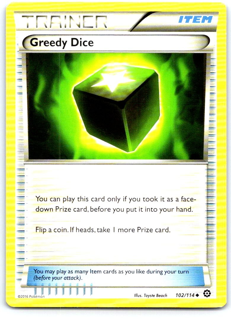 Greedy Dice 102/114 Uncommon Steam Siege Pokemon Near Mint