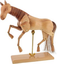 U.S. Art Supply 12" Wooden Horse Manikin Posable Figure for Drawing Articulated