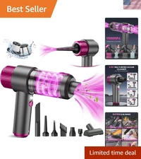 Portable Mini Vacuum Cleaner - 15000PA Suction, Cordless with LED Light