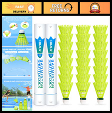 Durable Nylon Badminton Shuttlecocks 12/24 Pack - Wind Resistant Birdies for Out