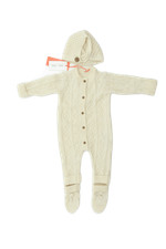 M&S Kids Size 0-3 Months Cream Cable Knit Button Sleepsuit 3 Part Set New