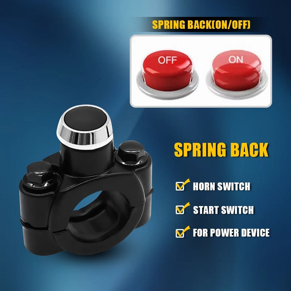 7/8" Handlebar Motorcycle ATV Kill Switch On Off Push Button Headlight Fog Spot - Image 3 of 4