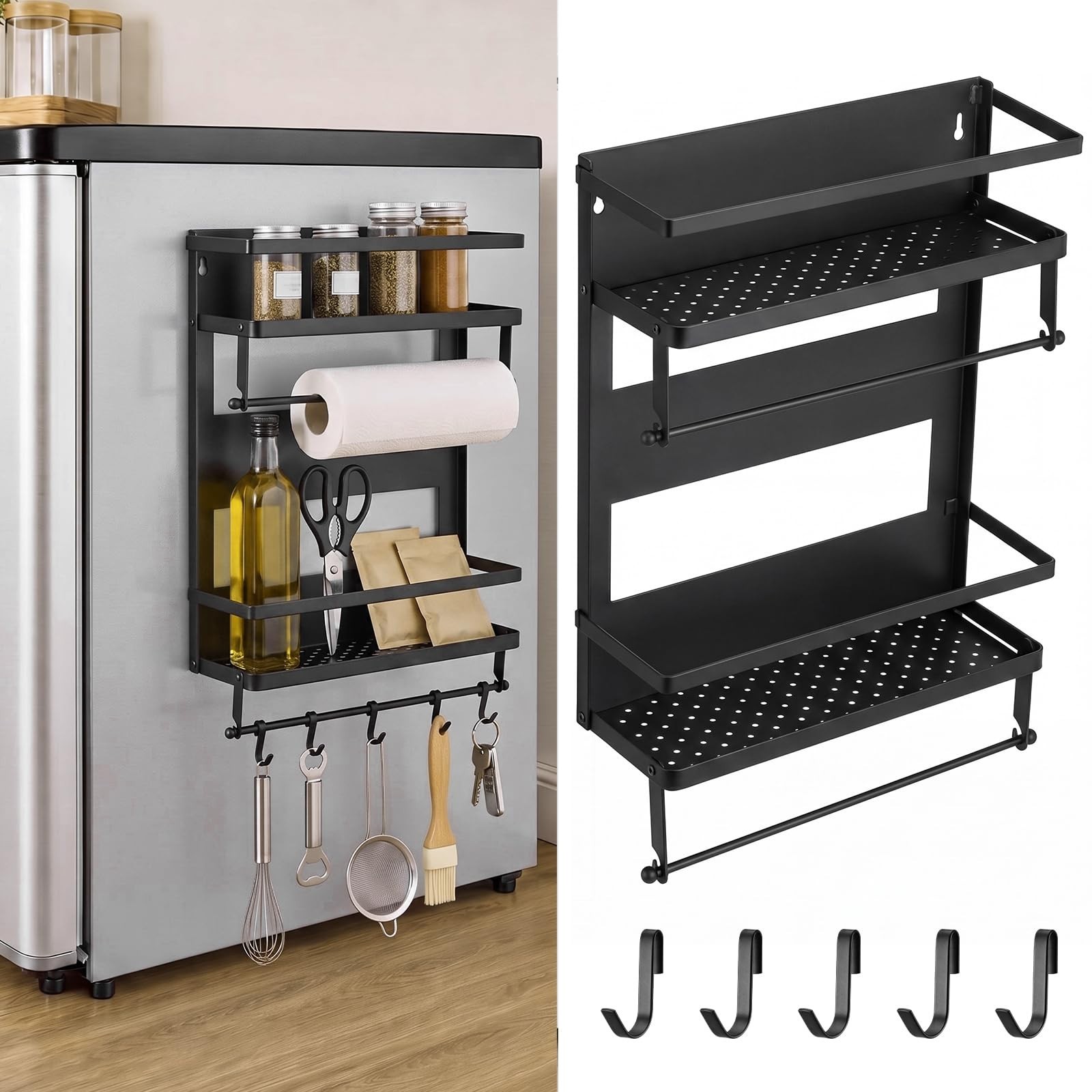 Magnetic Fridge Spice Rack Organizer