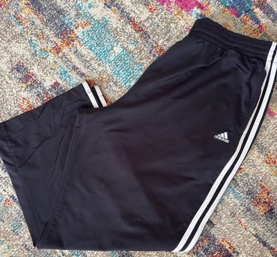 Vintage Adidas Track Pants Size XL Black 3 Stripes Wide Leg
