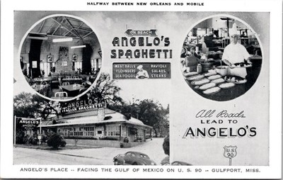 Angelo s Place Restaurant US Highway 90 Gulfport Mississippi Vintage Postcard