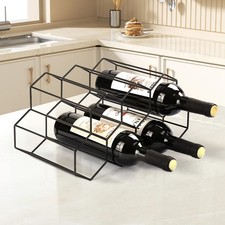 7 Bottle Free Standing Wine Rack Small Metal 2-Tier Wine Stand For Countertop UK
