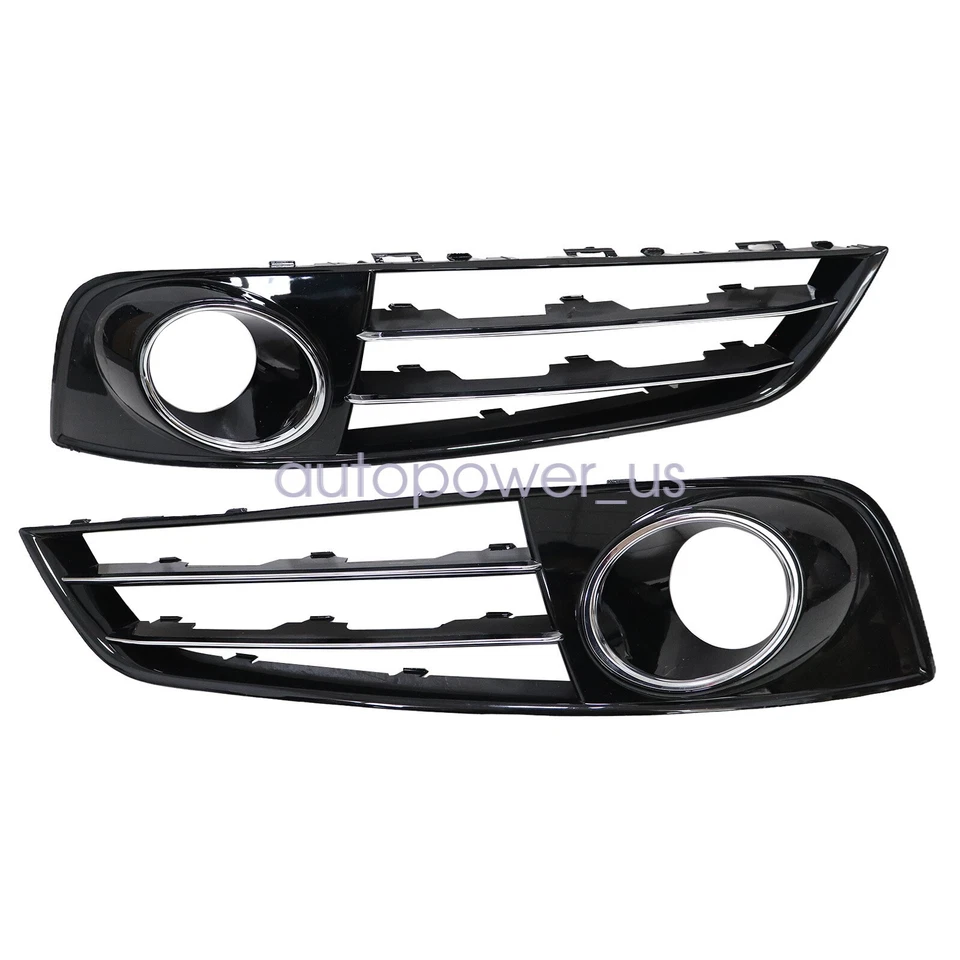 2PC Front Bumper Grille Fog Light Cover Fit 2011 2012 2013 2014 Audi A8 Quattro - Imagem 4 de 4