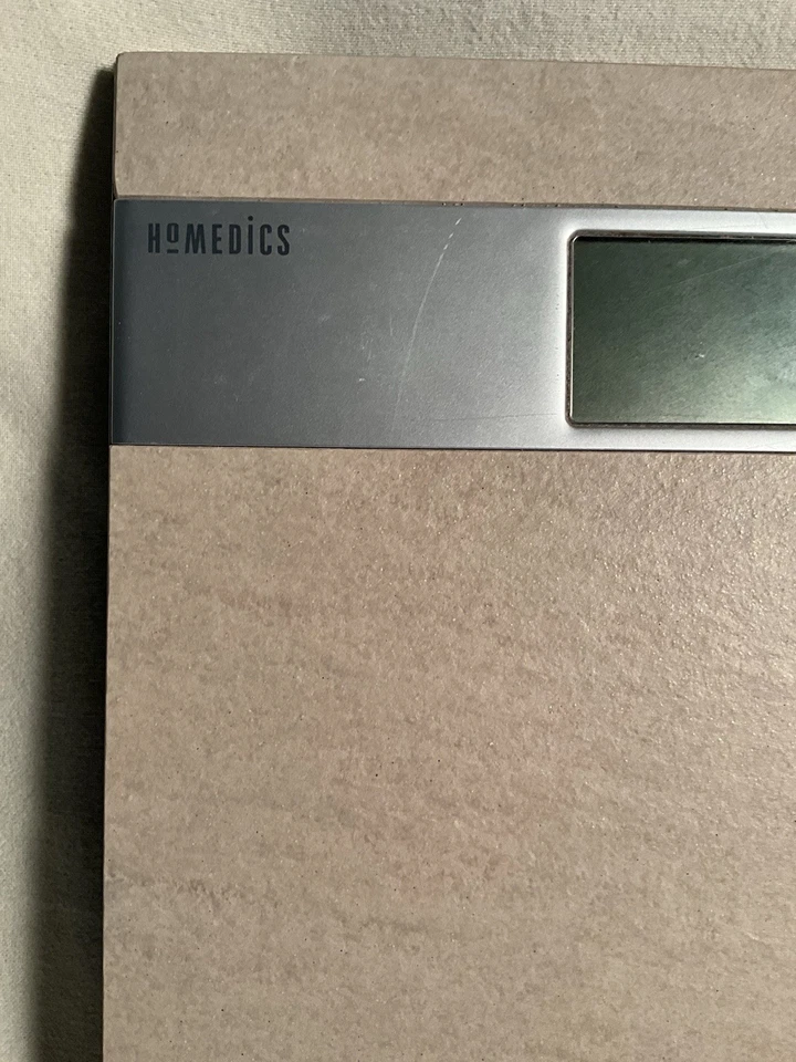 Homedics Tan Tile Top Bathroom Scale SC-475 Digital Display, Tested Works! - Image 2 of 4