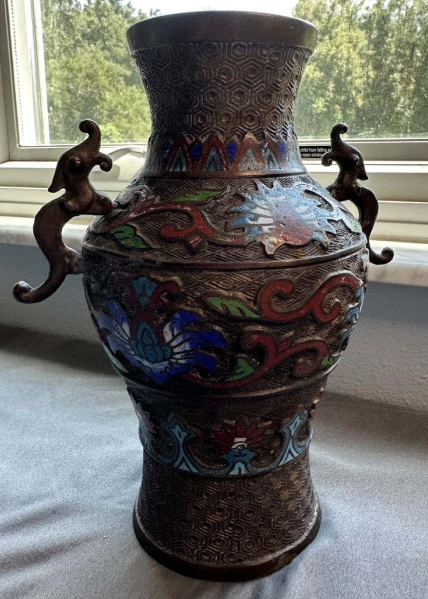 古董黄铜日本花瓶1900-1940 | eBay