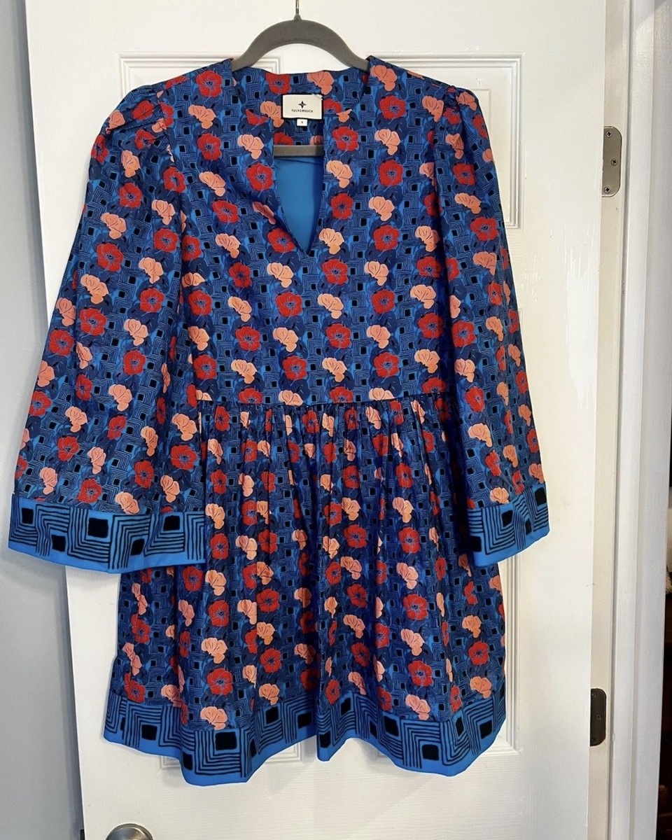Tuckernuck Women's Floral Print Size Small Blue Print Dress | eBay