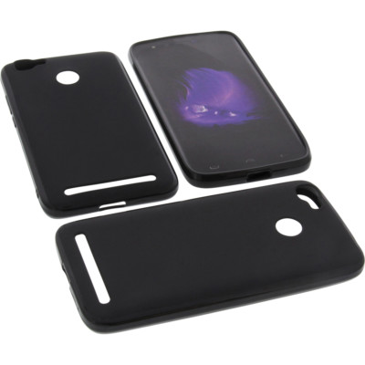 Tasche für HomTom HT50 Handytasche Schutz Hülle TPU Gummi Case Schwarz