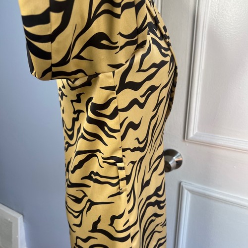 Scotch & Soda Amsterdam Tiger Stripe Blazer Satin Oversized Women's Size Medium - Picture 6 of 14