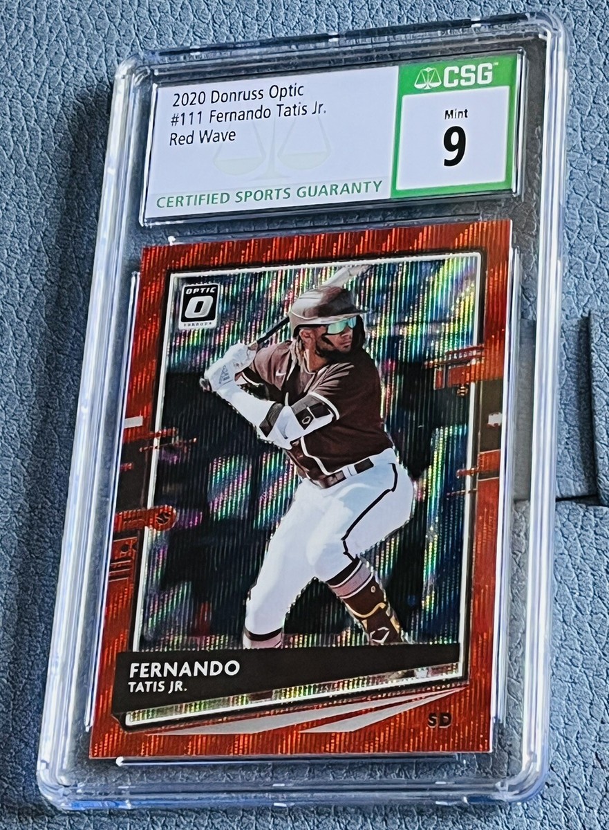 Fernando Tatis Jr. 2020 Donruss Optic—Red Wave Prizm #111 CSG 9
