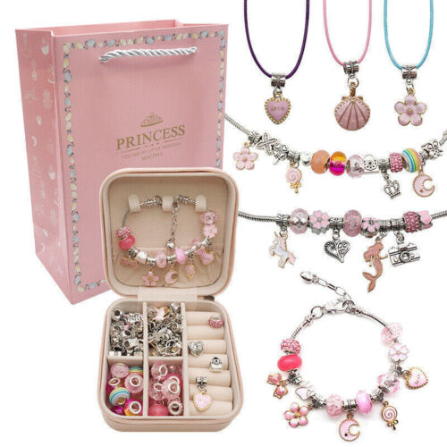 Bracelet Making Kit Beads Jewellery Charms Pendant Set DIY CraTK Girls Kids Gift - Picture 3 of 53
