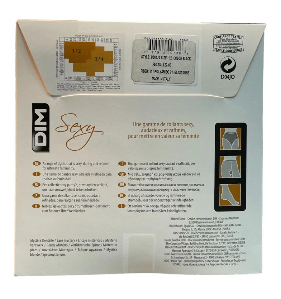 Pantimedias 342X01 DIM DD04J0 Encaje Mystery Control 1/2 Negras Foto 2 de 2
