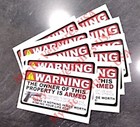 5"x3" Sticker WARNING OWNER ARMED - NOTHING HERE WORTH YOUR LIFE - YOU PICK QUAN