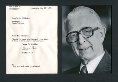 Bertil Ohlin Autograph