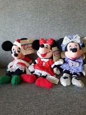 LOT of 3 Vintage Disney Minnie Mouse Bean Bag Plush 8 in.