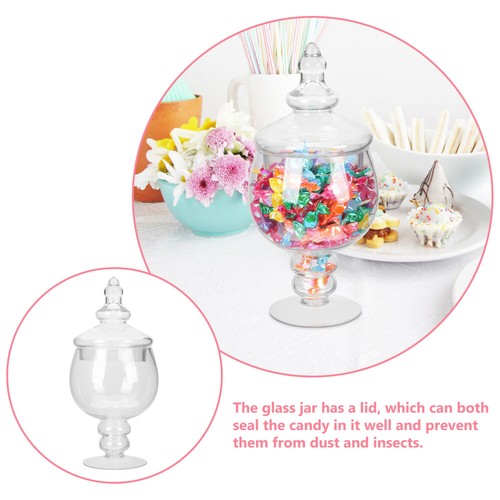 Glass Cookie Jar With Lid Glass Candy Jar Glass Candy Container Snack Glass Jar - Picture 8 of 12