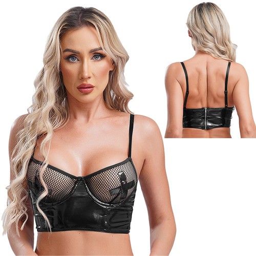 Womens Bustier Party Lingerie Ladies Bra Underwire Balconette Back Zipper Cami - Picture 19 of 42