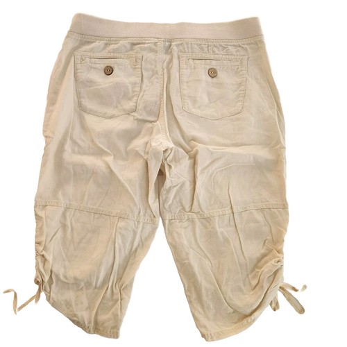 nine west vintage america shorts Sz 6/28 Capri Pants Side Tie Up tan Y2k summer - Picture 2 of 7