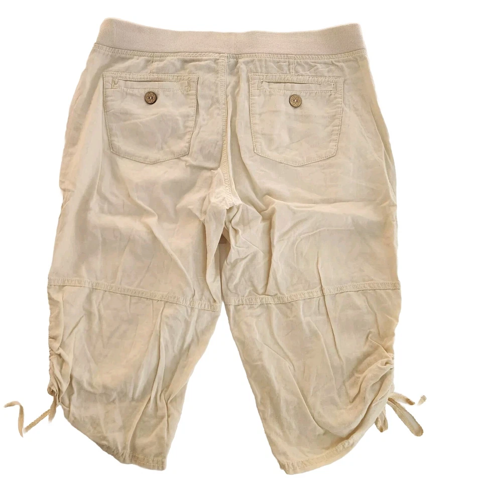 Pantalones cortos nine west vintage américa talla 6/28 pantalones capri atados laterales bronceados Y2k verano Foto 2 de 4