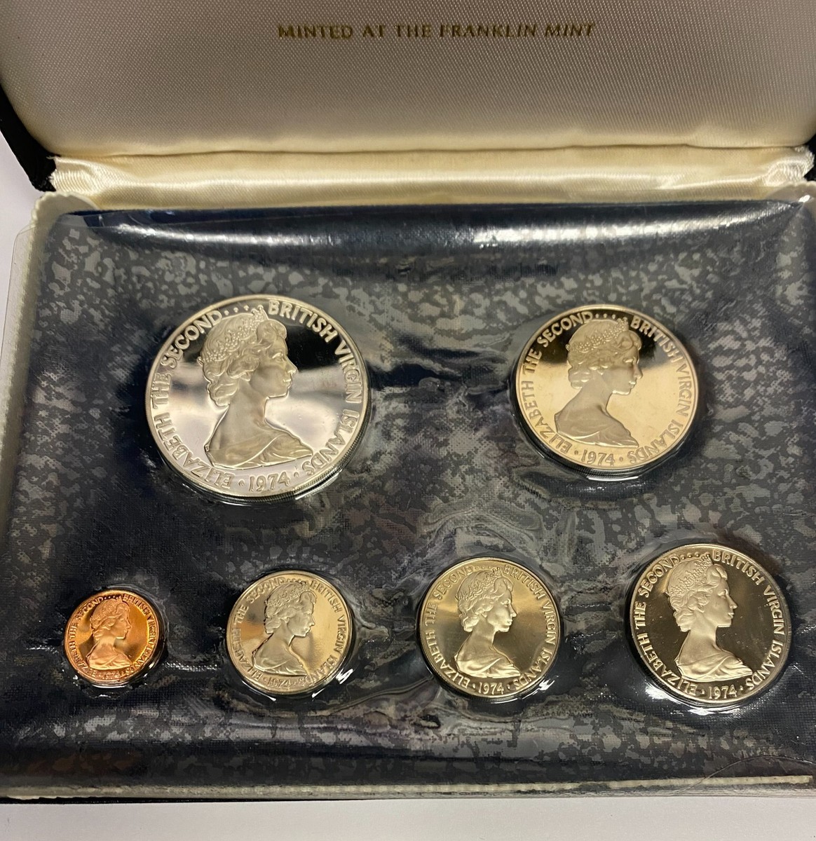 1974 BRITISH VIRGIN ISLANDS PROOF SET 6 COINS Silver BIRDS OF THE