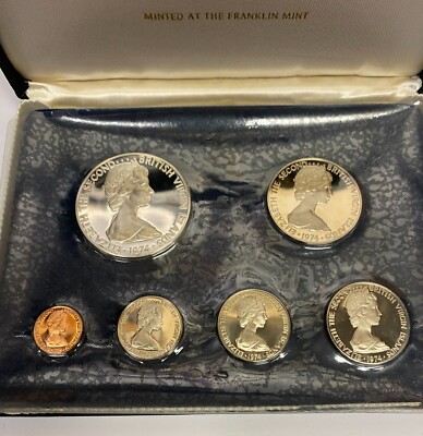 1974 BRITISH VIRGIN ISLANDS PROOF SET 6 COINS Silver BIRDS OF THE