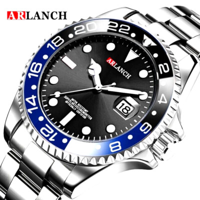 Herren Sport Quarz Edelstahl Armbanduhr Wasserdicht Taucher Lumimous Uhr