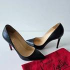 Christian Louboutin Pigalle 100 Black Leather Pumps 36 So Kate Decollete
