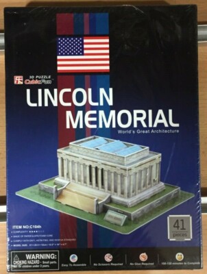 LINCOLN MEMORIAL PUZZLE 3D PRETROQUELADO CUBICFUN,41 pcs,REF.C104H