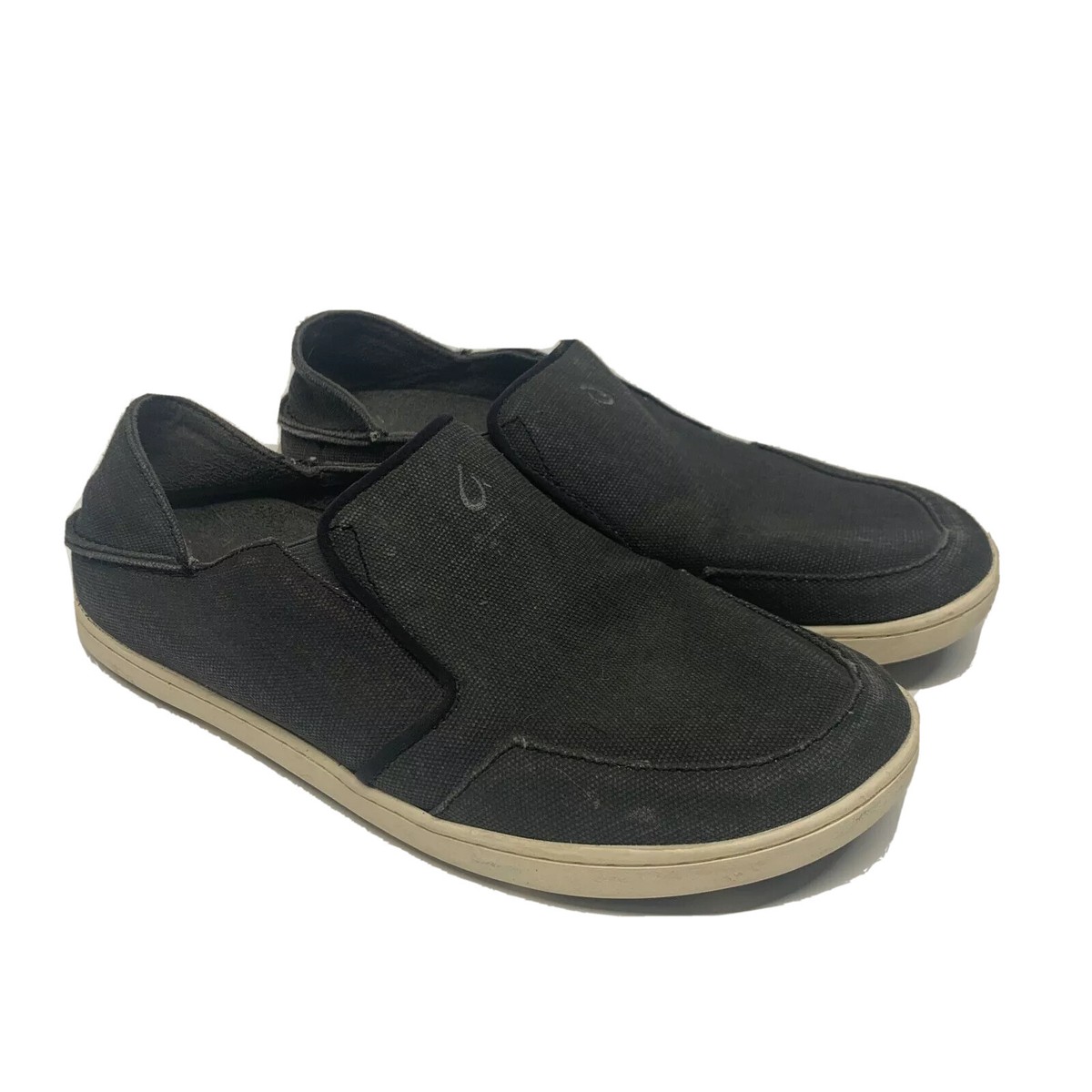 Olukai Nohea Lole Slip On Shoes Mens Size 11 M Tan Brown Canvas Drop In Heel OluKai Men main image 2