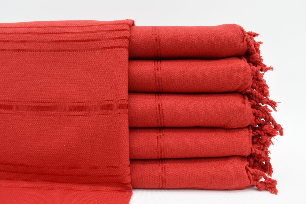 Red Striped Turkish Beach Towel 40x70 – Scarf & Travel Towel