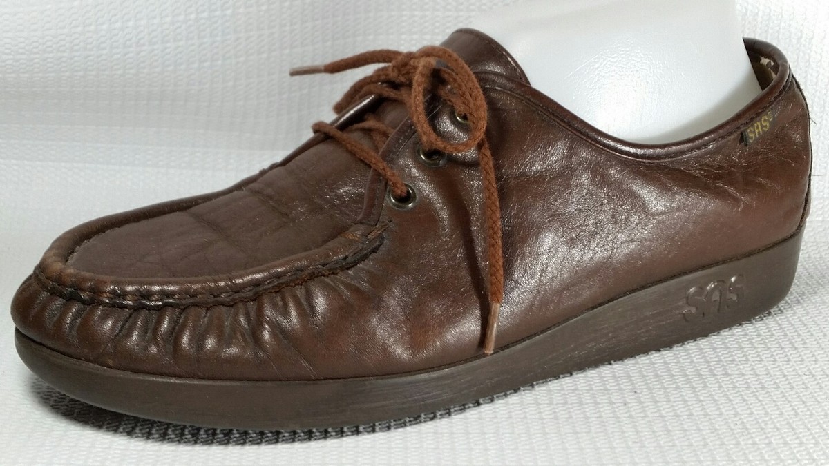 SAS Brown Leather Oxfords Timeless Comfort SAS Time Out Walking Shoes | Cushioned Leather Support  main image 3