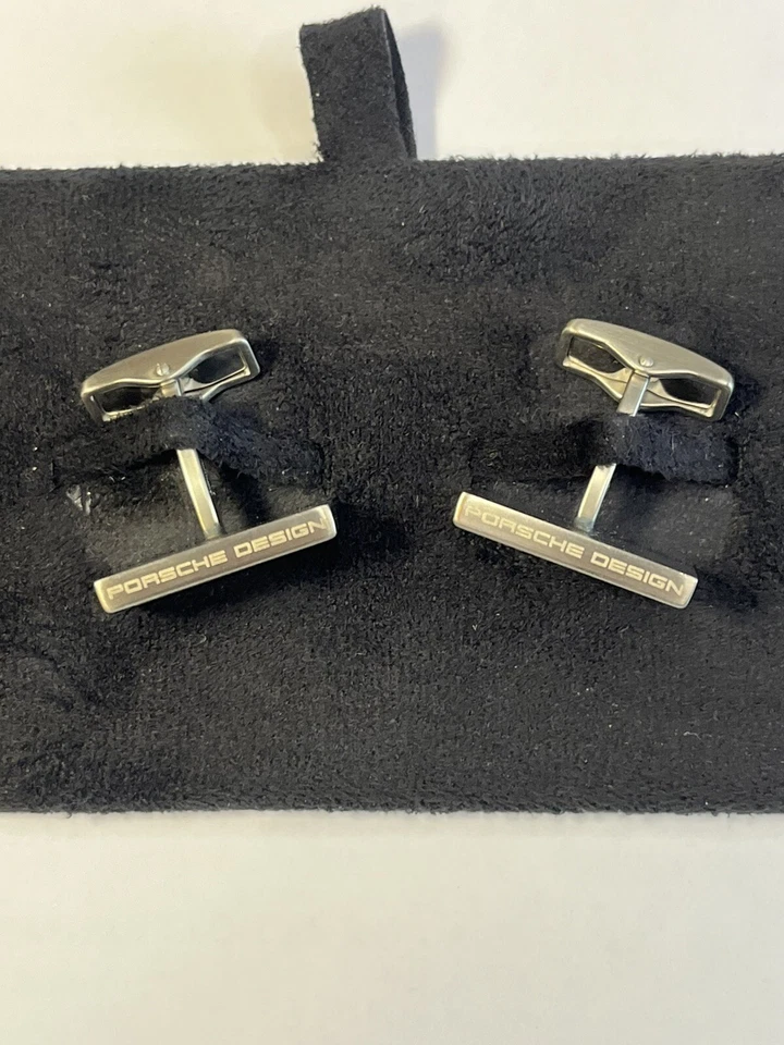 Gemelli Porsche Design P3400 Griglia Cufflink Titanium Black, Polsini Lusso, 996 - Immagine 3 di 4