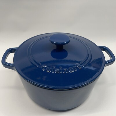 Cuisinart Dutch Oven Blue Cobalt Enamel C1650-25 Quart Cast Iron 