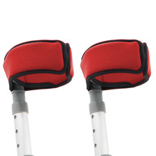 Padded Crutch Cuff Covers - Soft Sleeve to Reduce Discomfort - Red Neoprene