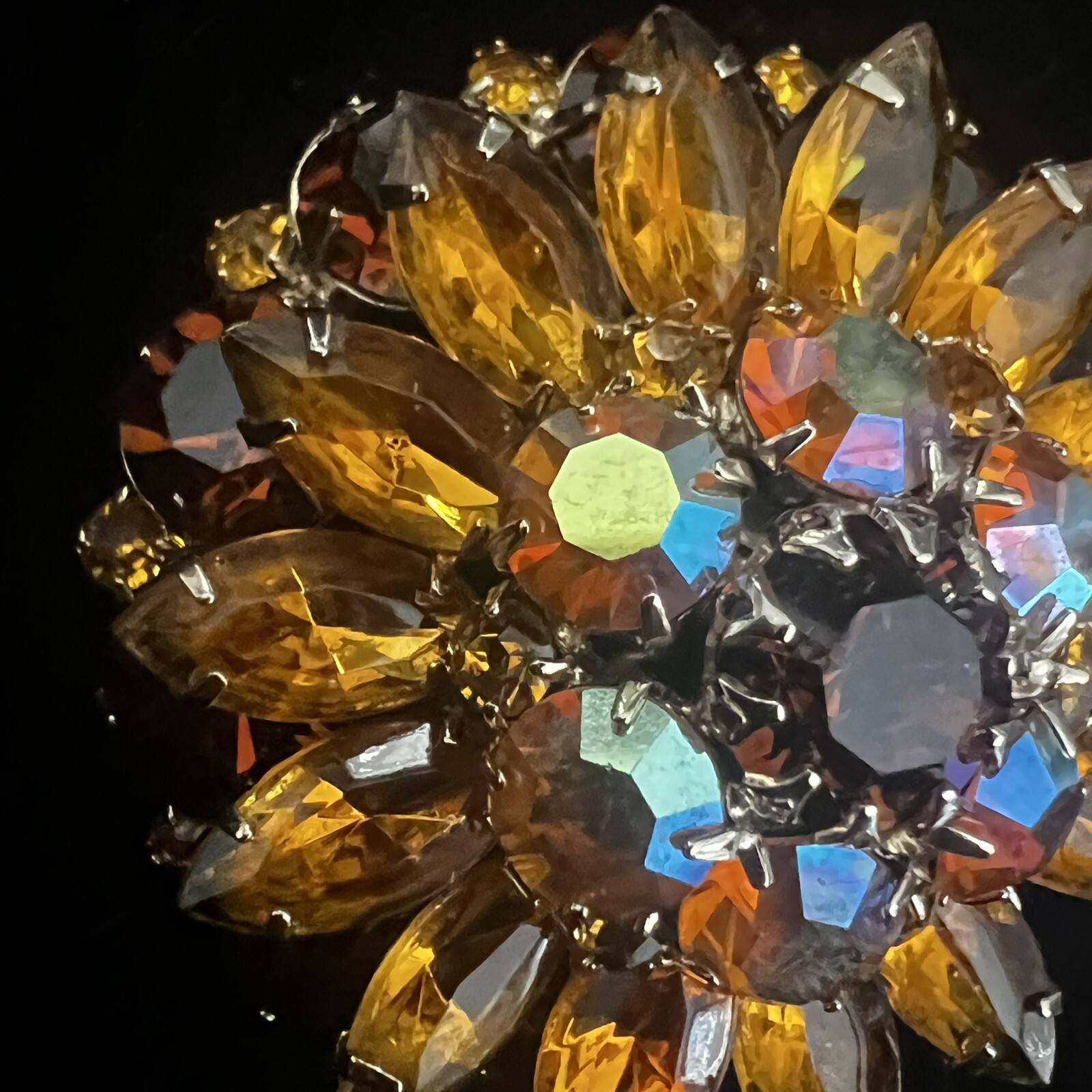 Beautiful Triple Layer Amber Colored Rhinestone B… - image 6