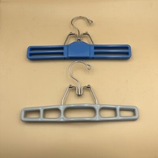 Lot Of 2 Vintage Plastic Pants Skirts Clamp Hangers Blue Clamping