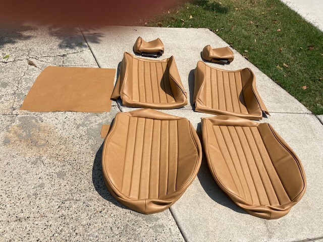 MB-107-560SL内装―程度抜群のフロントシート左右販売 MERCEDES 380SL 560SL 107 80-89 UPHOLSTERY SEAT KIT MB TEX PALOMINO