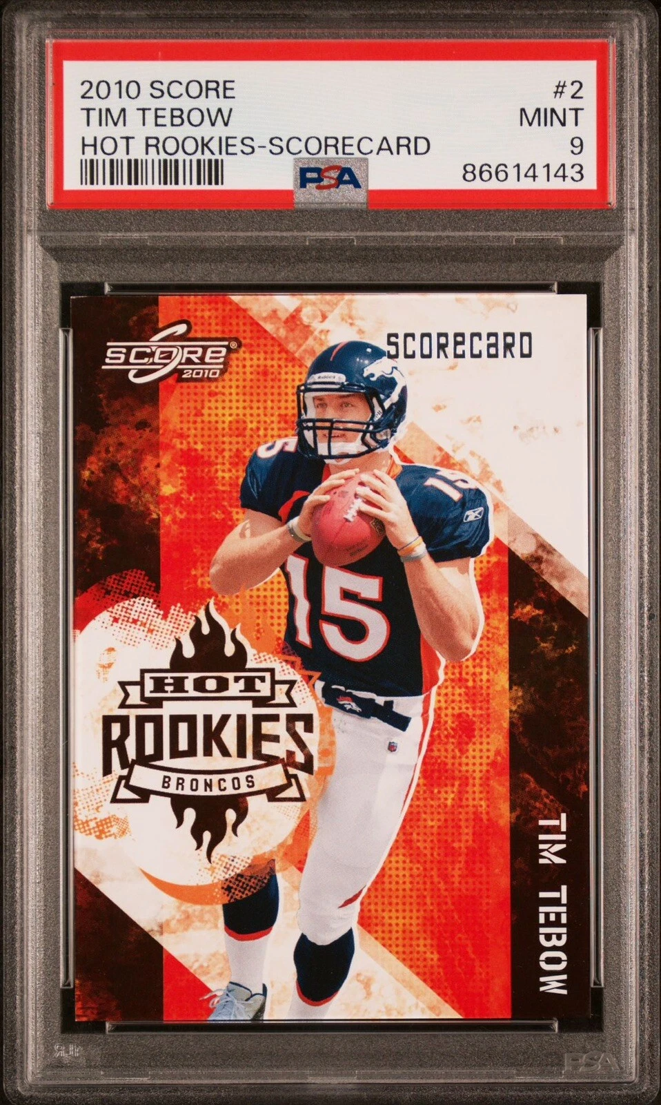 Tim Tebow Score Hot Rookies #2 Scorecard