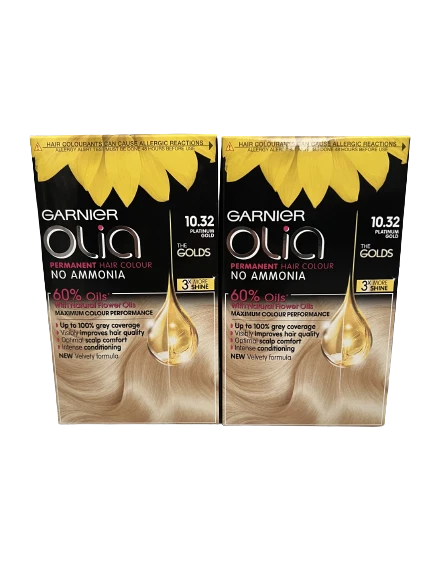 Garnier Olia Permanent Hair Colour 10.32 Platinum Gold x 2