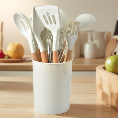 12Pcs Kitchen Utensil Set Cooking Tools Kit Wooden Handle for Kitchen