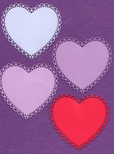 HEARTS  27 large Valentine die cuts scrapbook cards