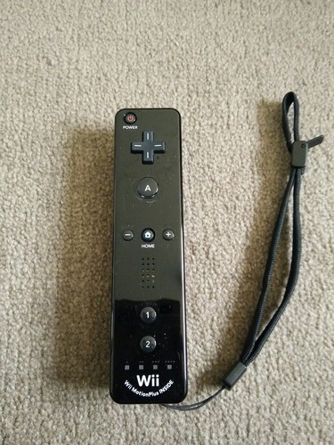 genuine black nintendo wii remote motion plus controller *fast