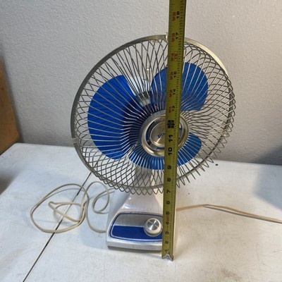 Vintage 60s Lasko E20739 Oscillating Fan Type 9 Style A1 Blue Blade 9u0026#034;  2Speed | eBay