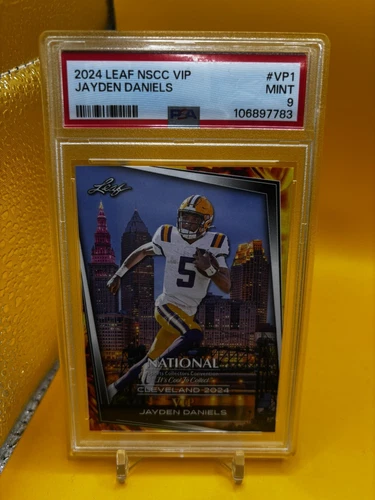 JAYDEN DANIELS 2024 Leaf Cleveland National Exclusive VIP NSCC Rookie VP-1 PSA 9